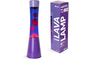 fisura. – Lampe à lave violette et rouge. Dégradé violet sur la base et le verre avec lave rouge. Effet relaxant et design unique. Ampoule de rechange incluse. Dimensions : 11 cm x 11 cm x 41,5 cm.