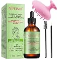 BoloShine Rosmarinöl Für Haarwachstum – Mit Kopfhautmassage-Bürste, Fördert Haare, Augenbrauen & Wimpern, 30 Ml