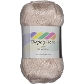 Happy Fiore Parlak &Ouml;rg&uuml; İpi - 100 g / 230 m - Y&uuml;n/Poliamid/Akrilik Karışımı - Parlak Dokulu, Yumuşak ve Dayanıklı (Bej)
