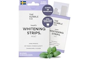 ‎THE HUMBLE CO. The Humble Co. Whitening Strips, sanfte Zahnaufhellung Strips ohne Peroxid & zahnschmelzsicher, natürliche Inhaltsstoffe, für Teeth Whitening & Bleaching Zähne, 14 Anwendungen, 28 Streifen, Mint