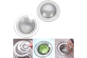FAYONNIR Fayomir Stainless Steel Sink Strainer Set of 2 Small Drain Strainer Ideal for Kitchen Sink Strainer Shower Bath Available in Three Sizes