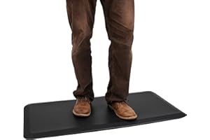 Mind Reader Anti Fatigue Kitchen Mat, Standing Desk Mat, Cushioned Mat, Office, Kitchen, Rubber, 39.5" L x 20.25" W x 0.75" H, Black