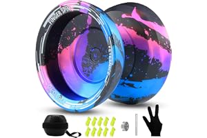 FETESNICE YOYO 002 - Professionell Yojo för barn 8-12 år och vuxna, jojometall svarar inte/responsiv dubbel syfte, fjäril jojo med väska, handske 10 x yo-rep och kit
