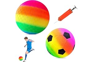 TZQFROCE 2 Stück Regenbogen Ball PVC Bouncy Rainbow Ball Kann Lagerung Gefaltet Werden Kinder Spielball Leuchtende Farben für Backyard Park und Beach Outdoor Fun