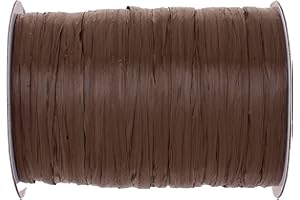 GLOREX 6 9400 614 - Rafia rafia, 100 m rafia mate en rollo, marrón oscuro - para manualidades, decoración o para arreglos florales, ramos y otros trabajos de floristería
