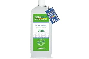ferdoclean 1000 ml de isopropanol 70% | Disolvente 1L IPA alcohol limpiador para el hogar, la cocina, el coche y más | Limpiador desengrasante