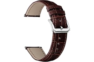BINLUN Leather Watch Strap Replacement Quick Release Crocodile Leather Watch Bands for Men Women with 10 Colors (10mm, 12mm, 13mm, 14mm, 15mm, 16mm, 17mm, 18mm, 19mm, 20mm, 21mm, 22mm, 23mm, 24mm)