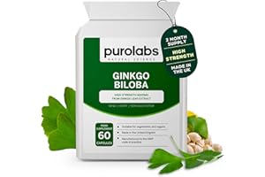 Purolabs Ginkgo Biloba Supplement 6000mg |High Strength 50:1 Ginkgo Biloba Extract | 60 Vegan Capsules for Men and Women | No Fillers | Made in The UK