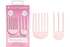 Brushworks volymgivande hårklämmor – 2-pack, skapa omedelbar rothyft och volym för fint och platt hår, perfekt för lufttorkning eller blåstorkning, säkra greppspetsar, lätt och enkel att använda