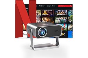 ‎XUANPAD [Netflix Certified & AI Auto Focus] XuanPad Projector with WiFi & Bluetooth 28000L 1080P Projector 210° Rotating Stand, Automatic Keystone Correction, Dust Removal and Heat Dissipation Design