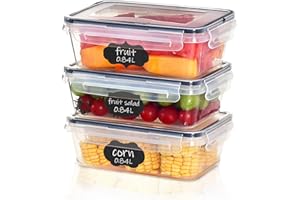 Goldeluxe 3 Frischhaltedosen mit Deckel, Gefrierdosen, 3 x 840 ml, BPA-frei und 100% luftdicht