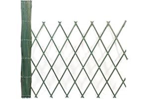 The Secret Home - Celosía Extensible de Madera - 300x100 cm - Color Verde - Enredadera Horizontal o Vertical - Decoración para Interiores o Exteriores - Ideal para Jardín, Terraza o Balcón