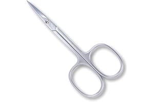 Credo Solingen Peau Ciseaux 8 cm, courbé, chrome mat