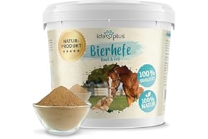Ida Plus - Reines Bierhefe-Pulver - 3 kg - 100% Naturprodukt für Hunde, Katzen & Pferde - Futterergänzung für glänzendes Fell & kräftige Haut - reich an B-Vitaminen, Mineralien & Spurenelemente
