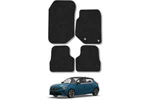 CAR MAT CO Vauxhall Corsa F (2020+) Compatible Car Mats Accessories [NOT FOR EV] Carpet Tailored Fit Black Trim Full Coverage Accessory Floor Mat Water-Resistant Anti Slip Backing Full Coverage Hand-Finished