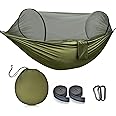 OTraki Camping Hammock with Mosquito Net Outdoor Hammock with Straps 114 x 54 inch Portable Travel Hammock Tent Breathable Quick-drying 440lb Load Capacity for Backpacking Hiking Yard Beach