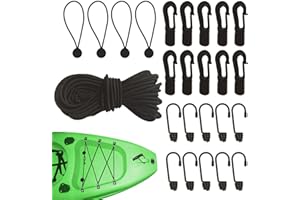 Vigcebit Kayak Bungee Cord Kit | Elastic Kayak Stretch with Snap End Hooks | Kayak Boat Camping Ball Bungee Accessories for Indoor Outdoor Activities