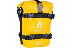 ‎ARMOURAIN ARMOURAIN Motorrad Stoßstangen Seitentasche Tasche Wasserdicht 6L Motor Sturzbügel Seitentaschen Tasche mit Schultergurt Motorräder Seitenrahmen Seitenkoffer Tasche Reiten Werkzeuge Zubehör (PVC Gelb)