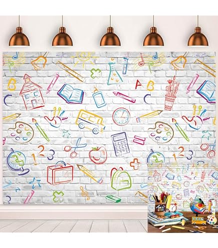 Klassenzimmer-Hintergrund 1,5x0,9 M – Mathematik & Wissenschaft Motiv, Vinyl, Für Online-Unterricht & Partys