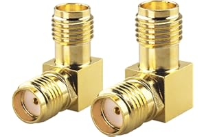 Boobrie Upgraded SMA Female to SMA Female Right Angle Connector DC-18GHz SMA Female to Female Connector 90 Degree SMA Female to SMA Female Extension for FPV Drone Signal Booster Wireless LAN Device
