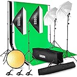 ESDDI Lighting Kit Adjustable Max Size 2.6Mx3M Background Support System 3 Color Backdrop Fabric Photo Studio Softbox…