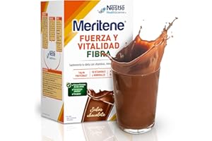 Meritene, Fuerza y Vitalidad Fibra, Sabor Chocolate, Fuerza para tus Músculos, Vitalidad para ti, Solución Nutricional Adultos con Fibra, Proteínas, Vitaminas y Minerales, 14 Sobres, 490 gr