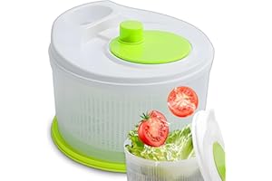 Retoo Salatschleuder mit Sieb und Deckel Fassungsvermögen 2,7L Salatschüssel Salattrockner zum Waschen und Trocknen von Salat Gemüse und Obst Küchenhelfer Kunststoff BPA-frei Weiß
