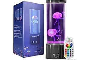 AONESY Lampada Meduse Acquario, Lampada Medusa Lave 17 Colori,Lampada con Meduse in Movimento per Regali,Decorazione d'Atmosfera