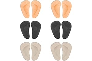 HAIERDIDI Cuscinetti per arco plantare, 6 paia di solette per piedi piatti, cuscinetti ad arco, solette ortopediche, solette per alleviare il dolore ai piedi, multi-colore