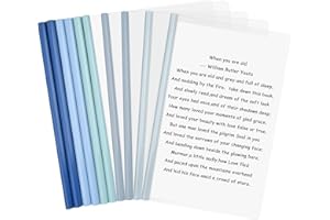 HEAVENLIFE 10 Pcs A4 Plastique Couvertures de Rapport avec Barre Coulissante, A4 Organisateur Binder Couverture D'affichage, Chemise de Fichier Reliure Présentation Dossier pour Bureau École Accueil (Foncé)