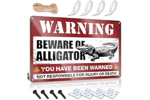 Akta dig skyltar rolig se upp för alligator metallskylt metallskyltar för garage man grotta tennskylt varning (storlek: 30 x