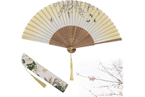 HEAWAA Damski składany wachlarz, składany wachlarz bambusa w chińskim stylu vintage do dekoracji urodzinowych wesel na przyjęcie urodzinowe..