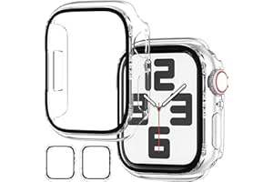 JDBLHM Screen Protector for 46mm Apple Watch Series 11(2025)/Series 10(2024),Protective Bumper Case and Slim Face Cover for Iwatch 46 mm,2 Packs,Transparent
