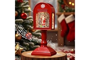 KOIROI Dekoracja bożonarodzeniowa latarnia, kula śnieżna z muzyką, latarnia bożonarodzeniowa, kula śnieżna, latarnia śnieżna w stylu vintage z błyszczącą dekoracją na Boże Narodzenie