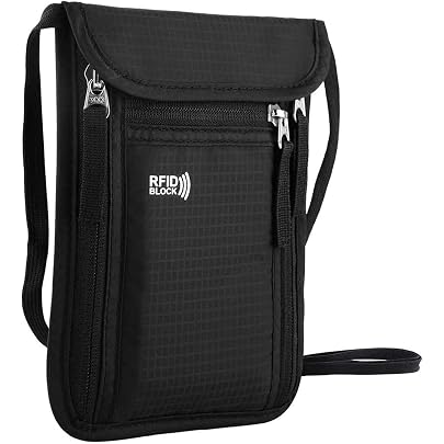 ZUWIJEQ 2 Porta Passaporto Con Collo Portadocumenti Da Collo Borsello Da Viaggio Borsello Da Viaggio Con Custodie Protettive Per Carte Passaporto E Contanti Etc, Borsa Antifurto Con Scomparti Multipli - 3