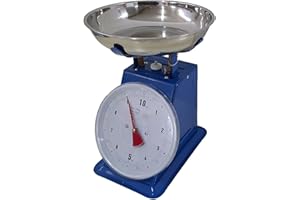 EURONOVITÀ SRL Bilancia da cucina 20 KG meccanica analogica con stile retro' in metallo colore ASSORTITO con piatto in acciaio, EURONOVITA'
