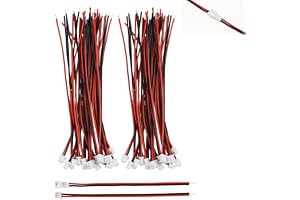 40 st 1,25 mm JST-kontakter 2 stift, Jst hane honkontakt, och med 10 cm kabel, 1,25 mm ledningar, UL1571-26AWG förtennad koppar, mikrokontakter för RC LED elektroniska och gör-det-själv-projekt