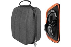 Geekria Etui ochronne na duże słuchawki nauszne, zapasowa twarda obudowa podróżna z miejscem na kable, kompatybilne z zestawami słuchawkowymi HiFiMAN HE 1000, SHURE SRH440 (ciemnoszare)