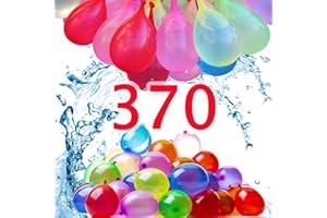 Daover 370Pcs Water Balloons, Water Balloons for Kids, 60s Water Bombs Quick Fill, Colorful Mixed Water Balloons Self Sealing, Outdoor Activities, Pool, Beach, Park, Yard, No Clean Hassle