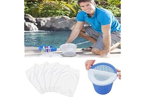 Funmo Pool Skimmer Socks, Baskets and Skimmers, Pool Skimmer Filter, Pool Skimmer Net, Filter Skimmer, Swimming Pool Skimmer, the Disposable Fine Filter for Your Skimmer Basket, White (5 Pieces)
