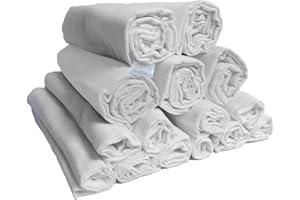 legunto® Lot de 15 Langes pour bébé | Coton Bio | Oeko-TEX® | 5 x 70 x 70 cm Blanc et 10 x 40 x 40 cm Blanc | Convient comme Bavoirs, Langes en Molleton, Langes ou Couches en Tissu