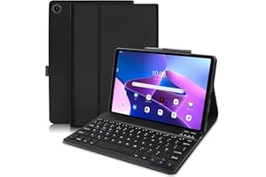 LIELAX Lenovo Tab M10 Plus 3rd Gen 10.6'' Case with Keyboard - Bluetooth Keyboard (UK layout) & Lenovo M10 Plus 3rd Gen 2022 Case, Keyboard Case for Lenovo M10 Plus 3rd Gen (TB-125FU/128FU/128XU), Black