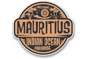 DESTINATIONVINYL Lot de 2 autocollants en vinyle Maurice 10 cm x 9 cm pour ordinateur portable, bagages, voyage, cadeau amusant #9835 (10 cm de large x 9 cm de haut)