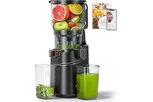 AMZCHEF 250 W automatisk allt-i-ett-juicepress, 150 mm öppning och 2 l kall press juicepress för grönsaker och frukt, juicepr