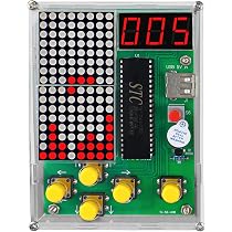 PEMENOL Consola de Juegos DIY para Soldar, Kit de Construcción Electrónica Portátil Con Cuatro Juegos, Carcasa Acrílica y Kit de Soldadura para Adultos y Educación PEMENOL Consola de Juegos DIY para Soldar, Kit de Construcción Electrónica Portátil Con Cuatro Juegos, Carcasa Acrílica y Kit de Soldadura para Adultos y Educación