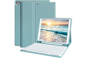 KBCASE Funda Teclado iPad 10.2 9a Gen 2021/ 8th 2020/7th / Air 3/iPad Pro 10.5 Funda con Español (Incluye Letra Ñ) Teclado Bluetooth Inalámbrico Desmontable para iPad Air 3/A2603/A2604/A2605