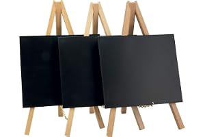 Securit Mini staffli bord griffeltavla – trä med lackerad bokfinish – set med 3
