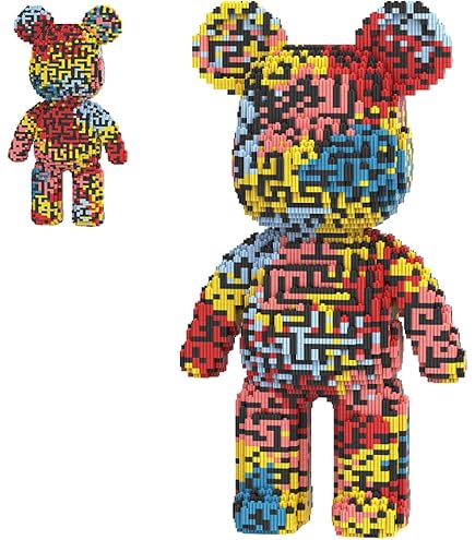 DAHONPA Serie Animali - Orso Graffiti Viola 5600 Pezzi | Mattoncini Micro Costruzione Per Adulti E Ragazzi