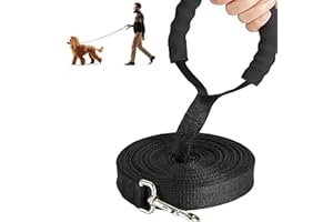 OUSDRA Correa de Adiestramiento para Perros,5/10/15Metros con Mango Acolchado,Correa de Entrenamiento para Perros con Mango Acolchado,Correa Profesional para Perros con Mango Acolchado (15 Metro / 50 pies)