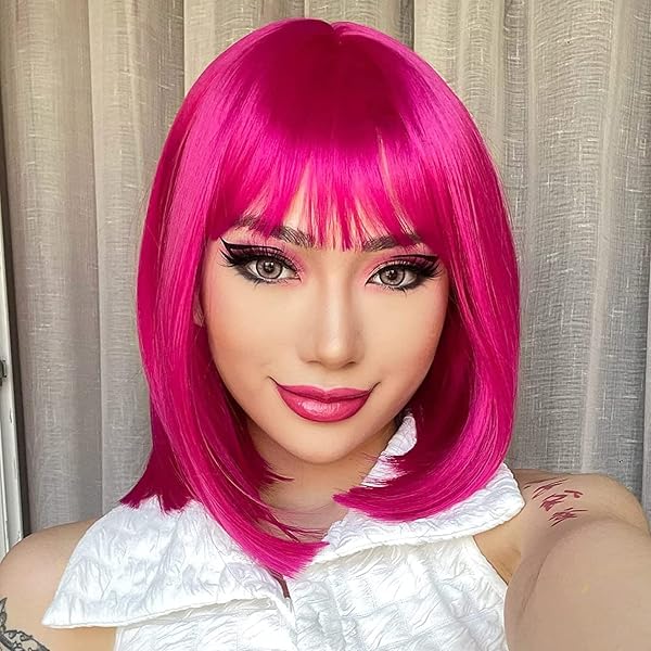 WIG ME UP Kurzhaarperücke Damen – Bob Mit Mittelscheitel, Blond, Glatt, 30 Cm – Aus Japanischer Kunstfaser